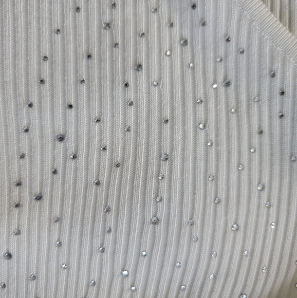 NWT Inner Circle White Ribbed Sweater with Sparkles 3X - Picture 4 of 5